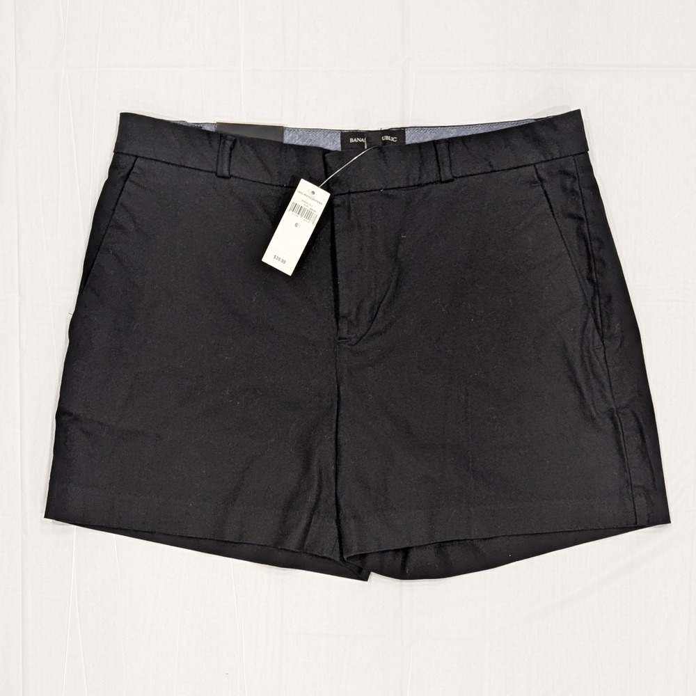 Banana Republic Shorts 6 Cotton Black Women 5" inseam Chino Casual Professional